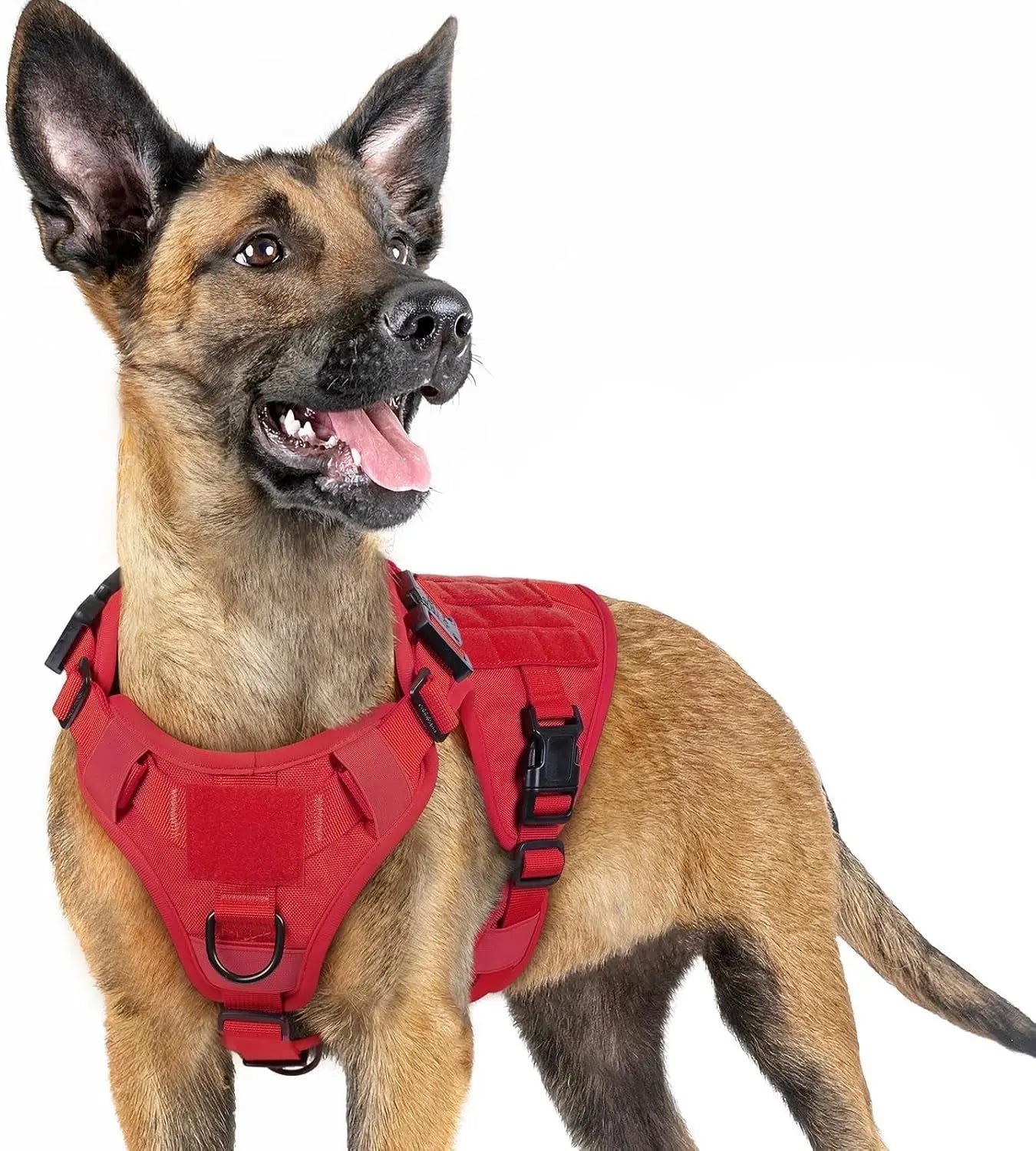 Tactical Dog Harness No Pull Heavy Duty Military Vest Large Adjustable Red Small