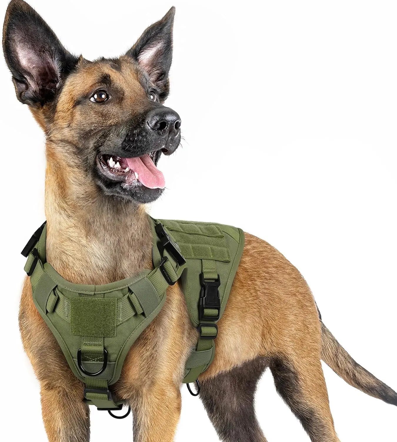 Tactical Dog Harness No Pull Heavy Duty Military Vest Large Adjustable Green Small