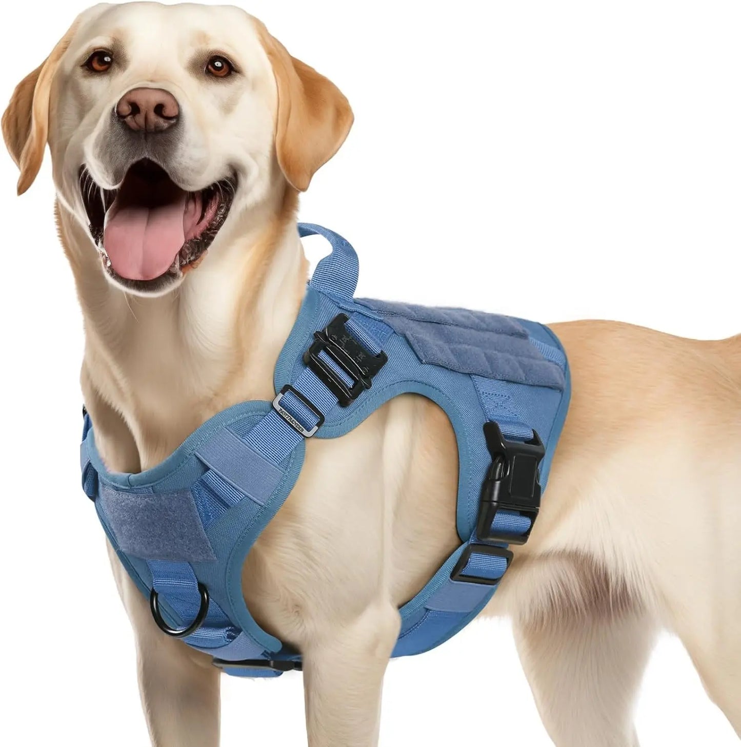 Tactical Dog Harness No Pull Heavy Duty Military Vest Large Adjustable Blue Medium