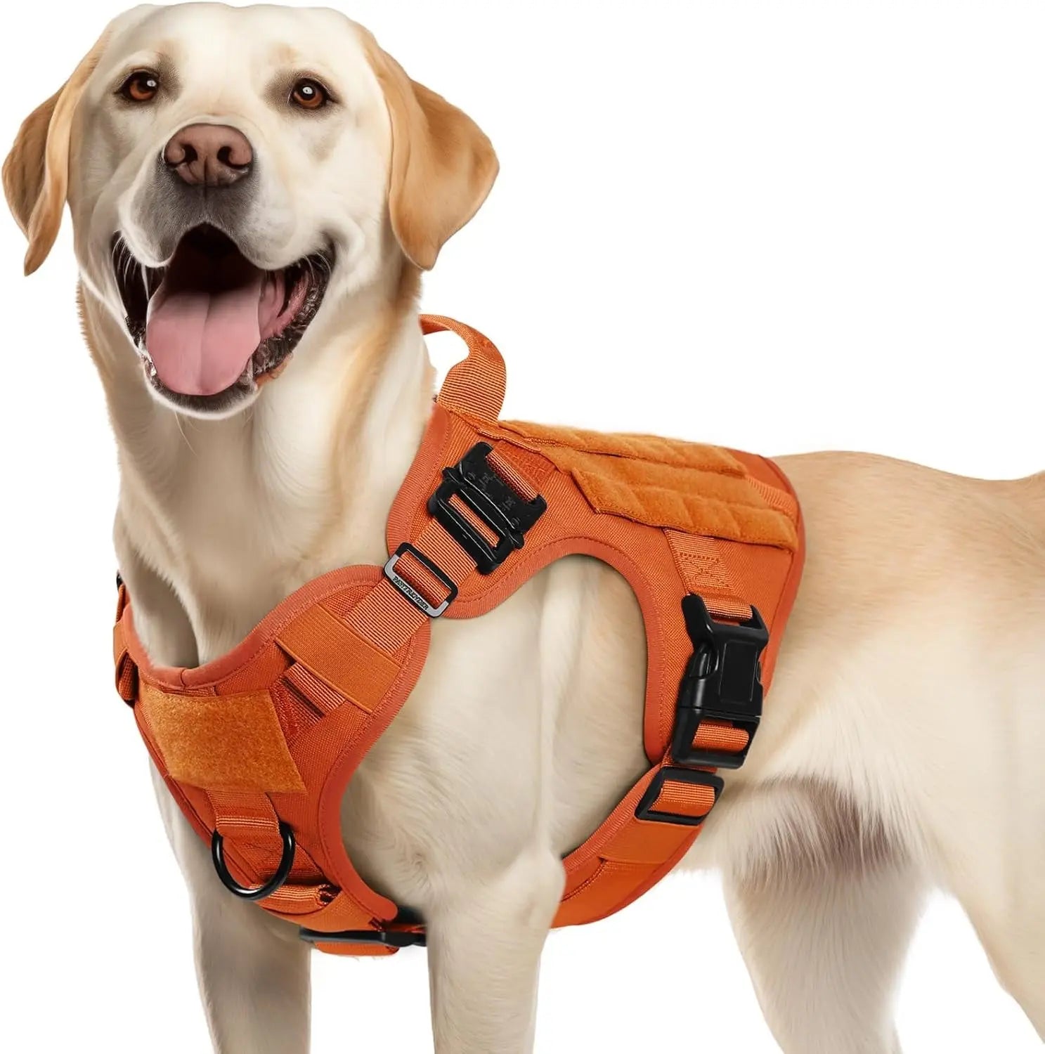 Tactical Dog Harness No Pull Heavy Duty Military Vest Large Adjustable Orange Medium