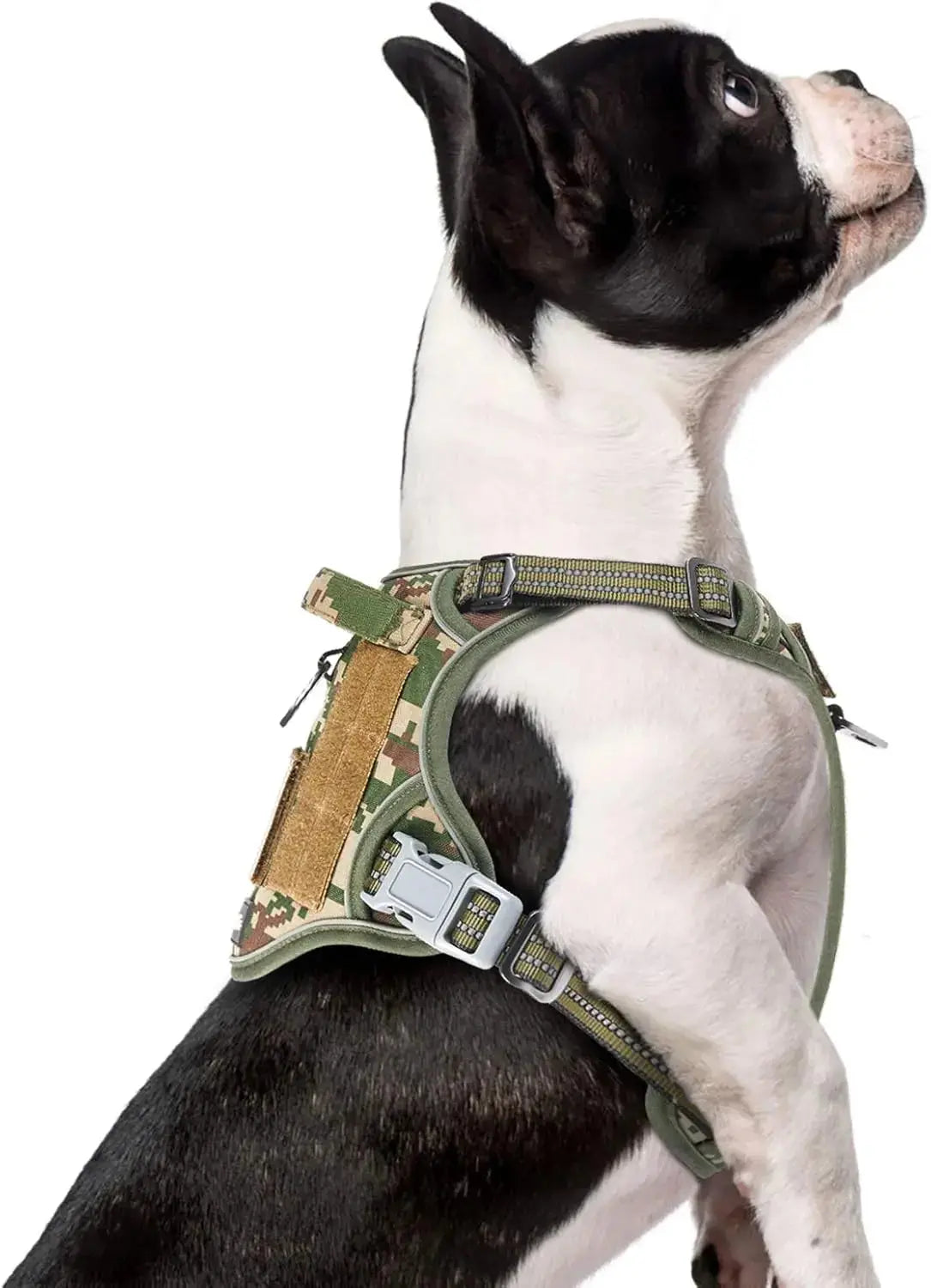 Tactical No-Pull Dog Harness with Handle, Reflective Adjustable Training Vest Forest Camo S(Neck:13-16", Chest:15-23")