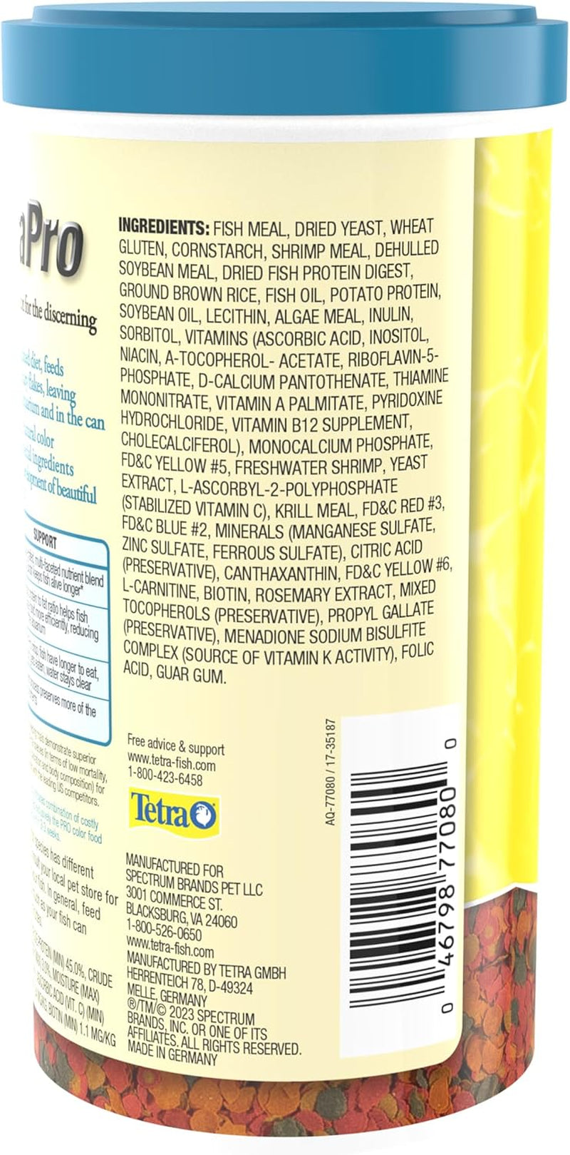 TetraPro Tropical Color Crisps Fish Food Color Enhancing 7.41oz