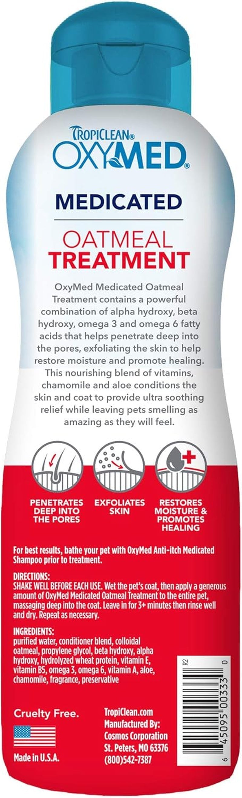 TropiClean OxyMed Medicated Dog & Cat Shampoo Conditioner BundleItchy Skin 20oz