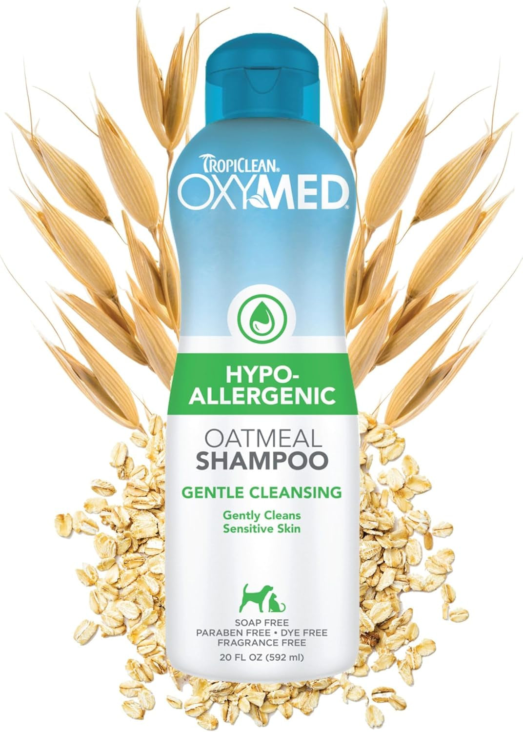 TropiClean OxyMed Medicated Dog & Cat Shampoo Conditioner BundleItchy Skin 20oz Hypoallergenic Shampoo