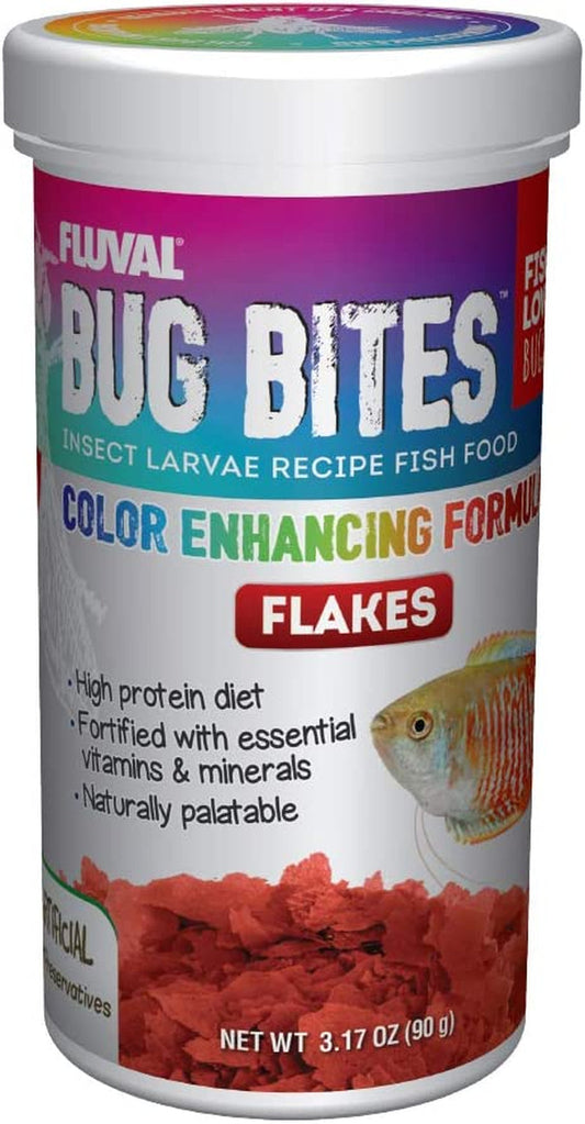Tropical Fish Food Flakes Fluval Bug Bites Color Enhancing Small Medium 3.17oz 3.17 Ounce (Pack Of 1)