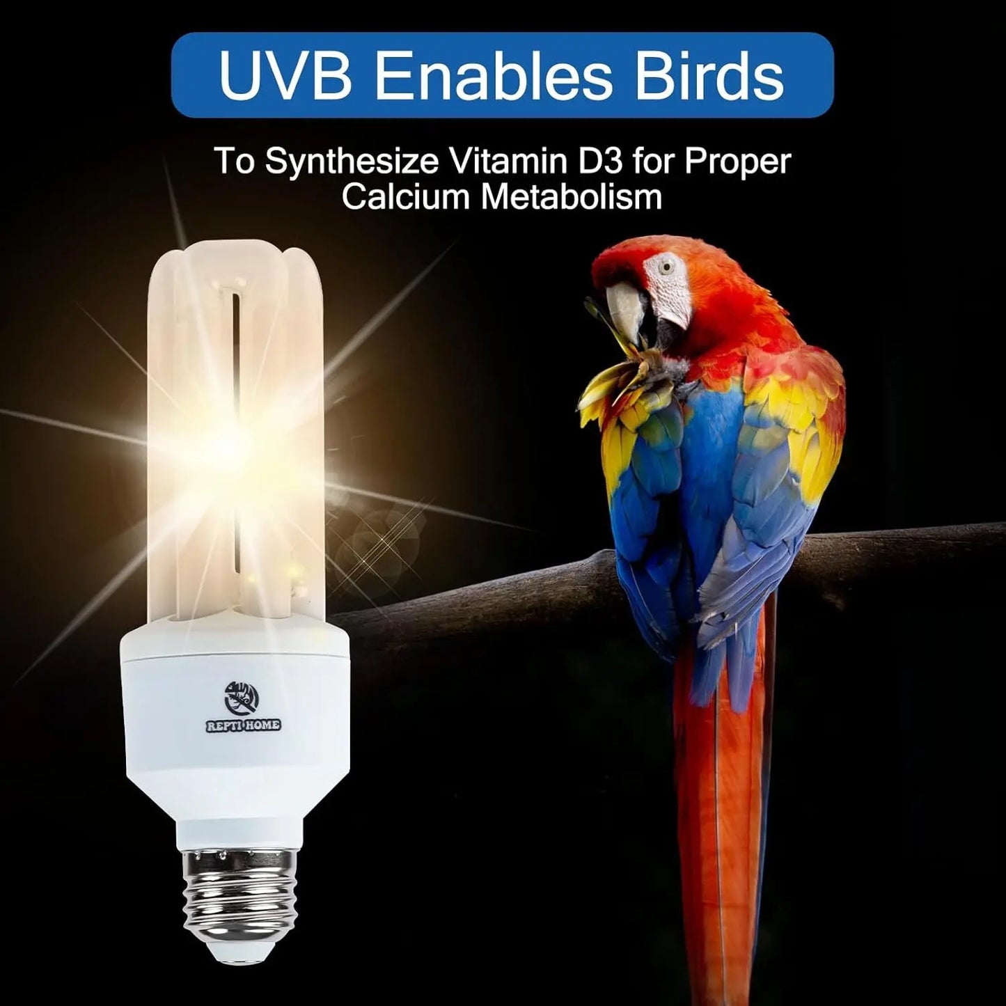 UVA UVB Bird Light Bulb 20W Full Spectrum Compact Lamp for Captive Birds