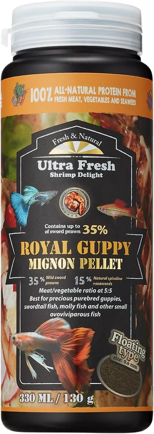 Ultra Fresh Royal Guppy Pellet Fish Food 4.6oz High Protein Color Formula 4.6 Ounce (Pack Of 1)