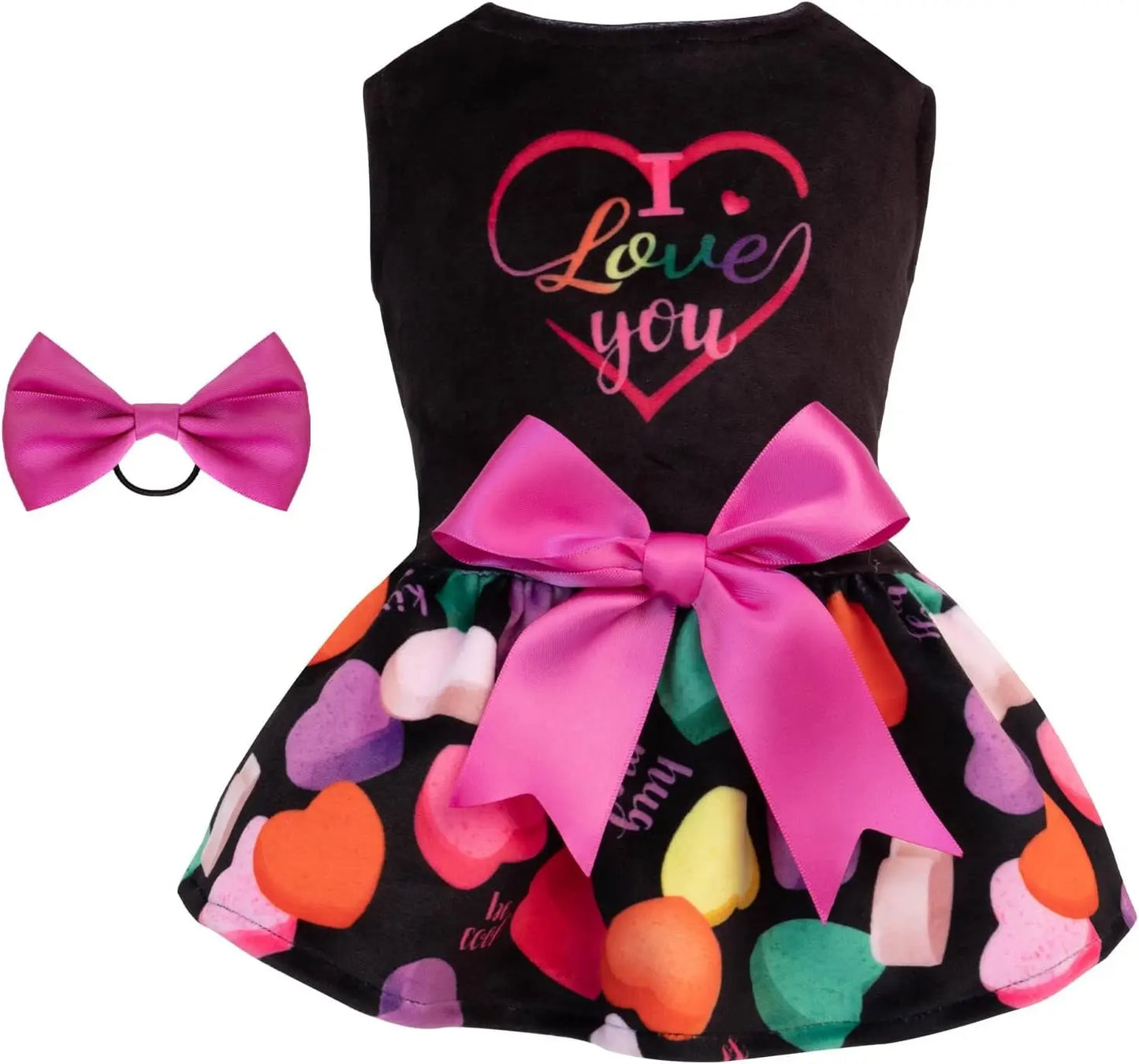 Velvet Dog Birthday and Holiday Dress For Small Dogs Puppy Holiday Skirt XXS–L I Love U