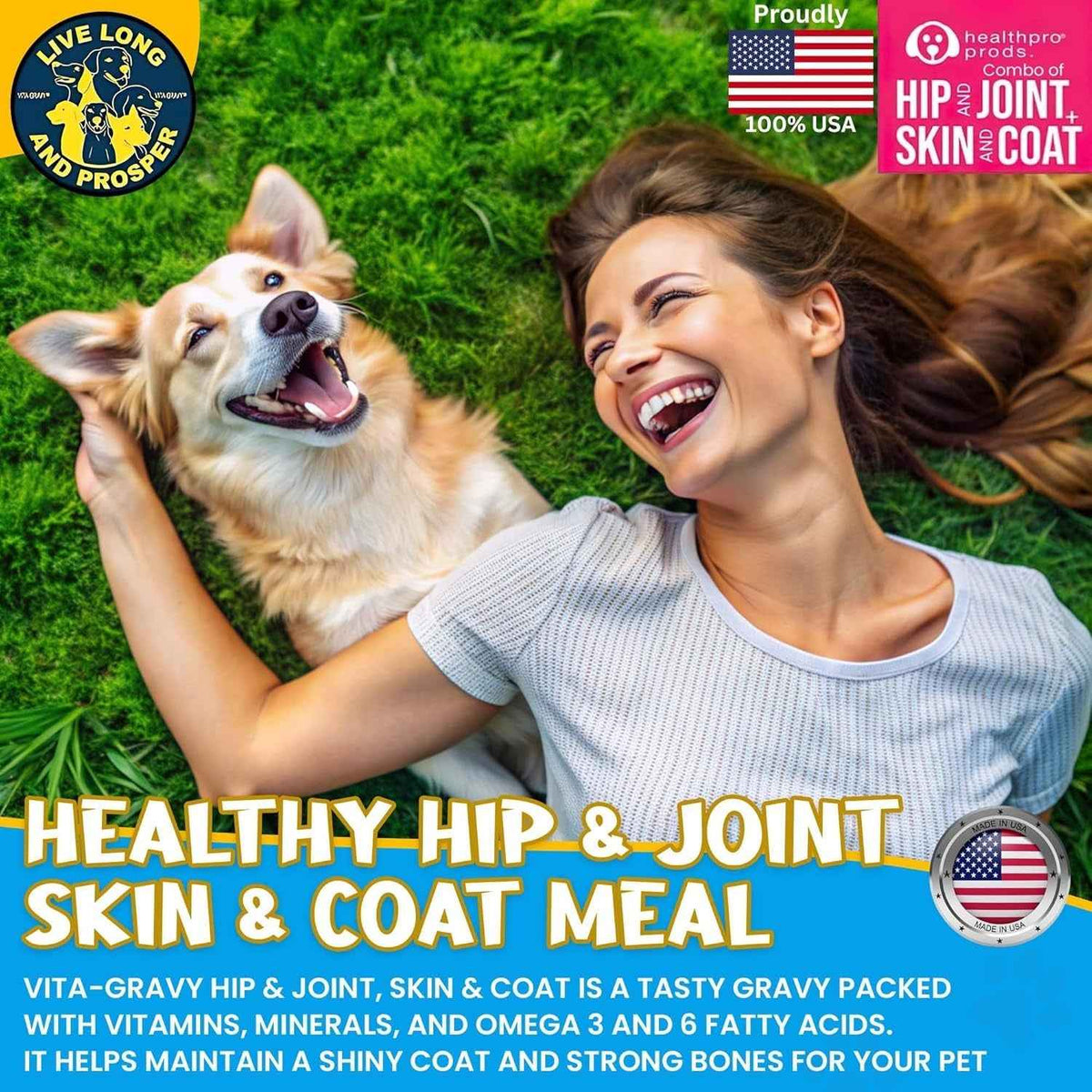 Dog Food Topper Gravy Steak Chicken Omega Joint Skin Support 3 Pack