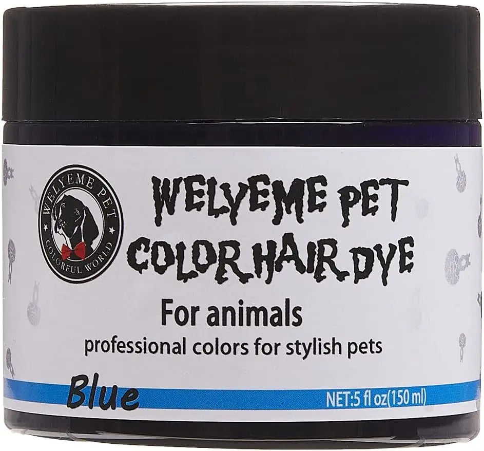WELYEME Permanent Pet Hair Dye for Dogs, Bright Professional Color Kit Blue