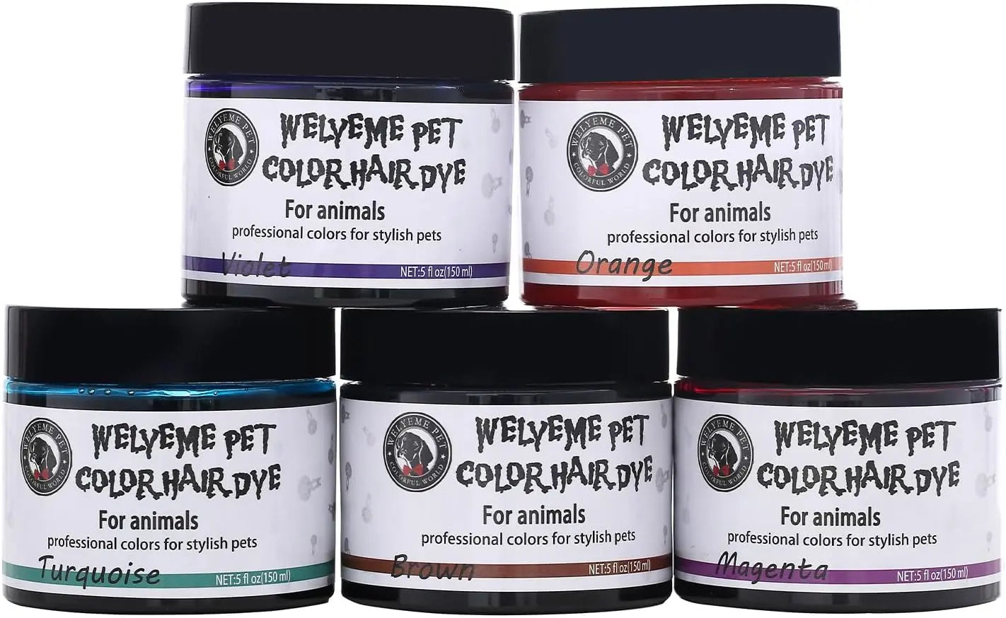 WELYEME Permanent Pet Hair Dye for Dogs, Bright Professional Color Kit