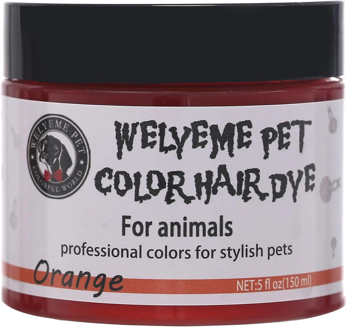 WELYEME Permanent Pet Hair Dye for Dogs, Bright Professional Color Kit Orange