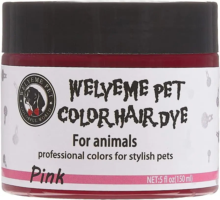 WELYEME Permanent Pet Hair Dye for Dogs, Bright Professional Color Kit Pink
