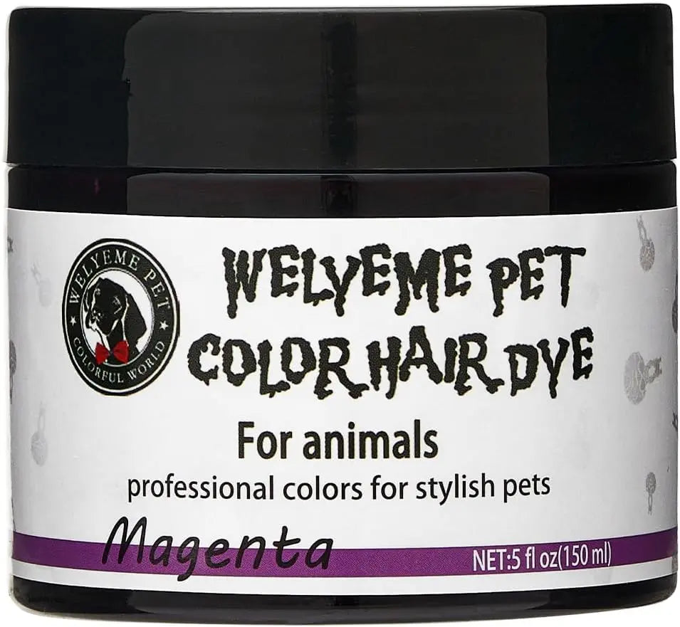 WELYEME Permanent Pet Hair Dye for Dogs, Bright Professional Color Kit Magenta
