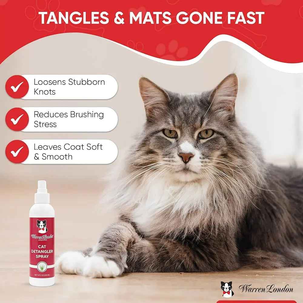 Warren London Fragrance-Free Cat Detangler Spray – Leave-In Conditioner 8oz