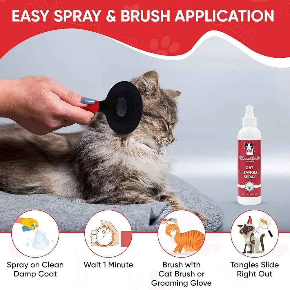 Warren London Fragrance-Free Cat Detangler Spray – Leave-In Conditioner 8oz