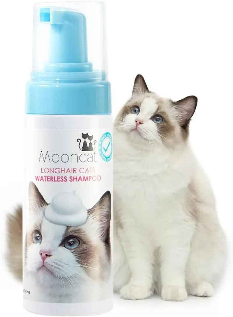 Waterless No-Rinse Cat Shampoo Foam & Brush Kit – Hypoallergenic, 5oz