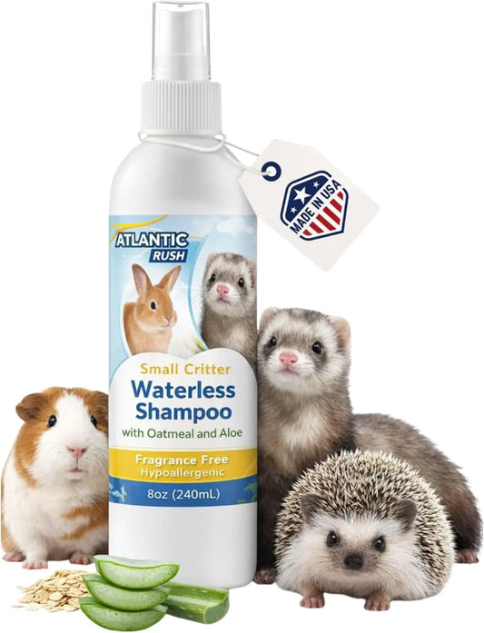 Waterless Small Pet Shampoo No Rinse Guinea Pig Rabbit Ferret 8oz Gentle Fragrance Free 8 Oz