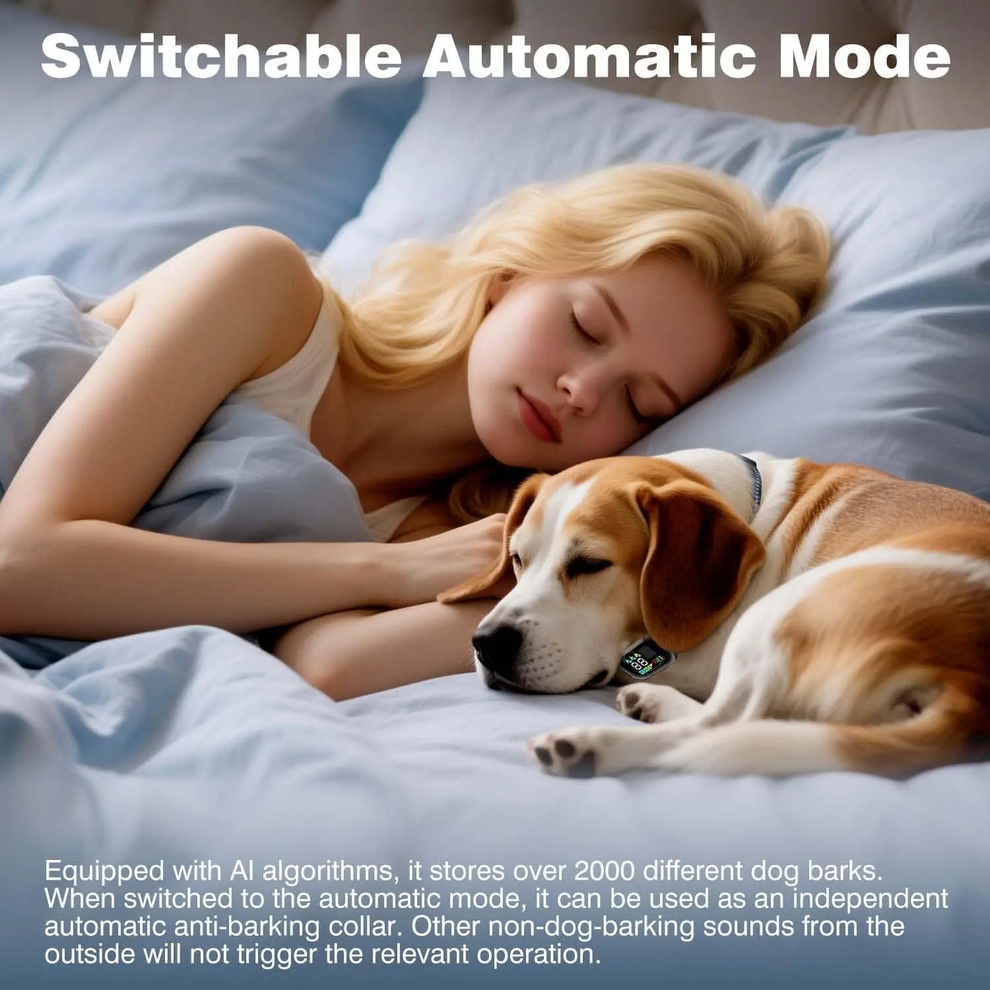 Waterproof Dog Shock Collar for up to 3 Dogs 3300FT AI Bark IPX7 Rechargeable
