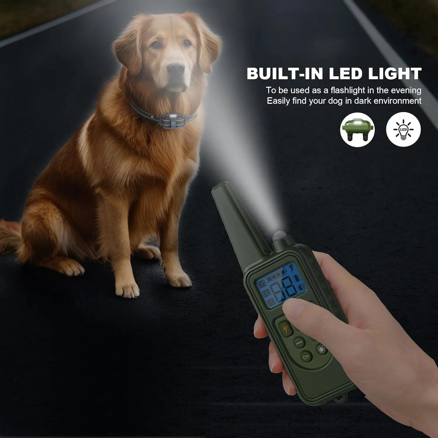 Waterproof Dog Training Collars for up to 3 Dogs 2600FT Remote IPX7 Rechargeable
