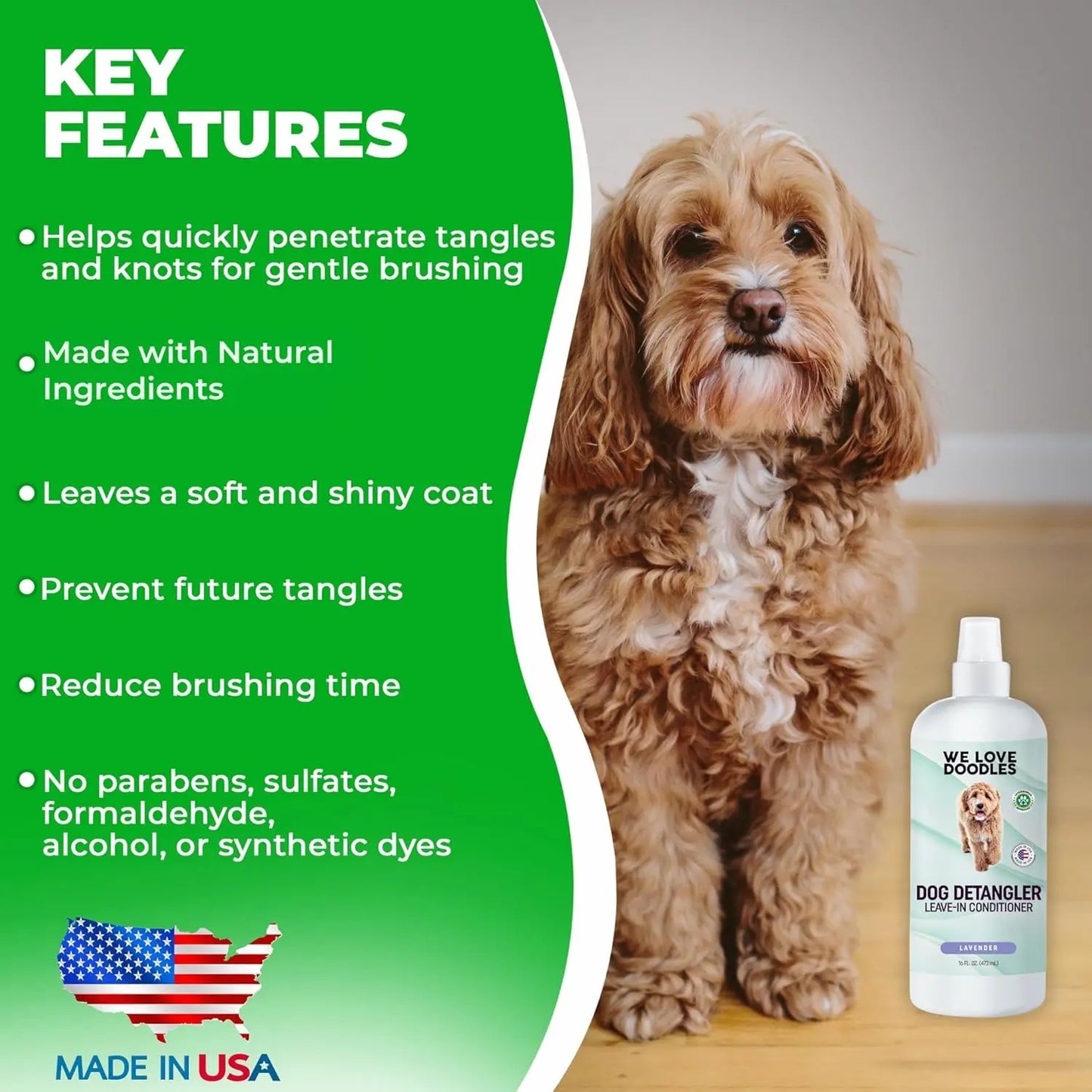 We Love Doodles Detangler Spray for Goldendoodles & Doodles USA