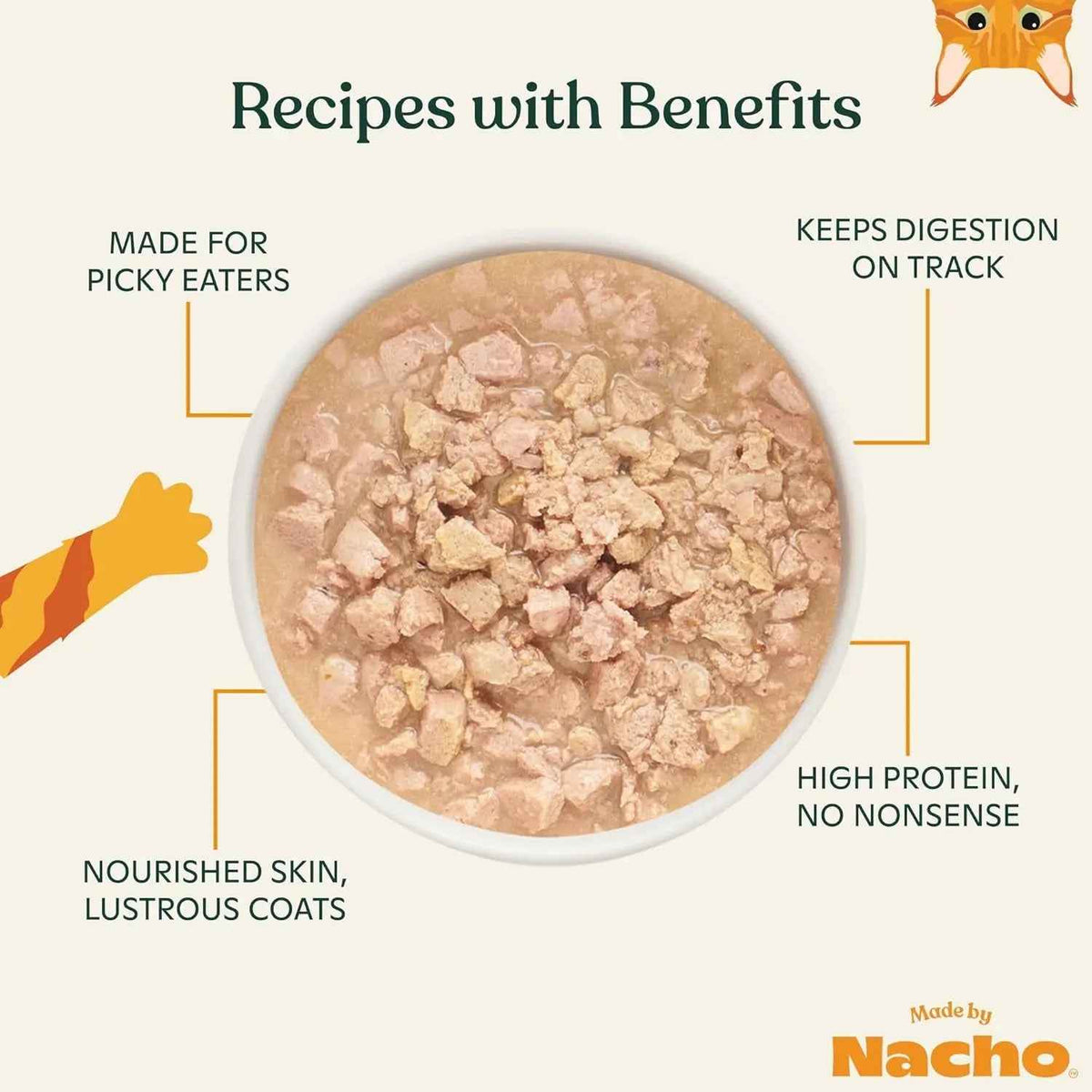 Wet Cat Food Beef Bone Broth High Protein Prebiotic Digestive Health 10Pk