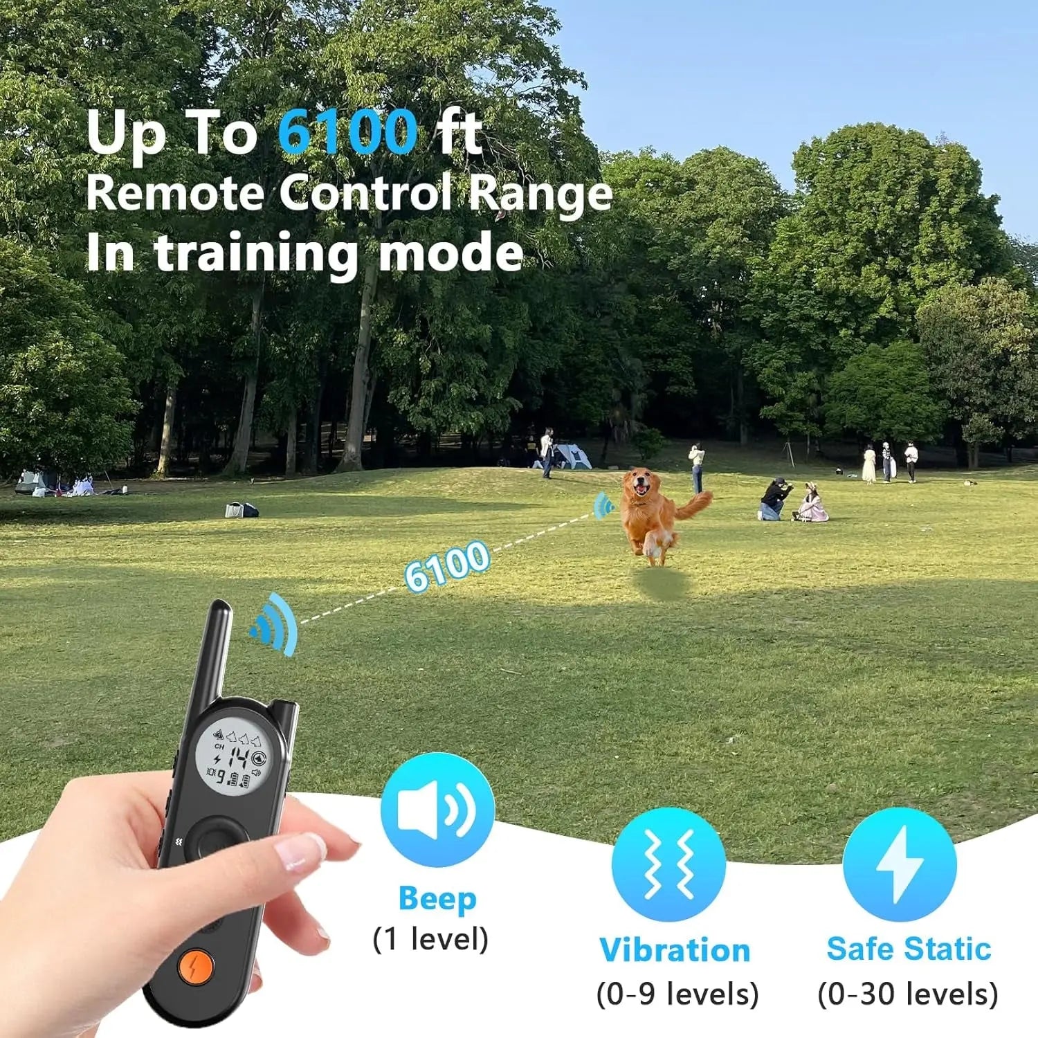 Wireless Dog Fence 2 Dogs 3500FT Range Remote Training Waterproof Collar