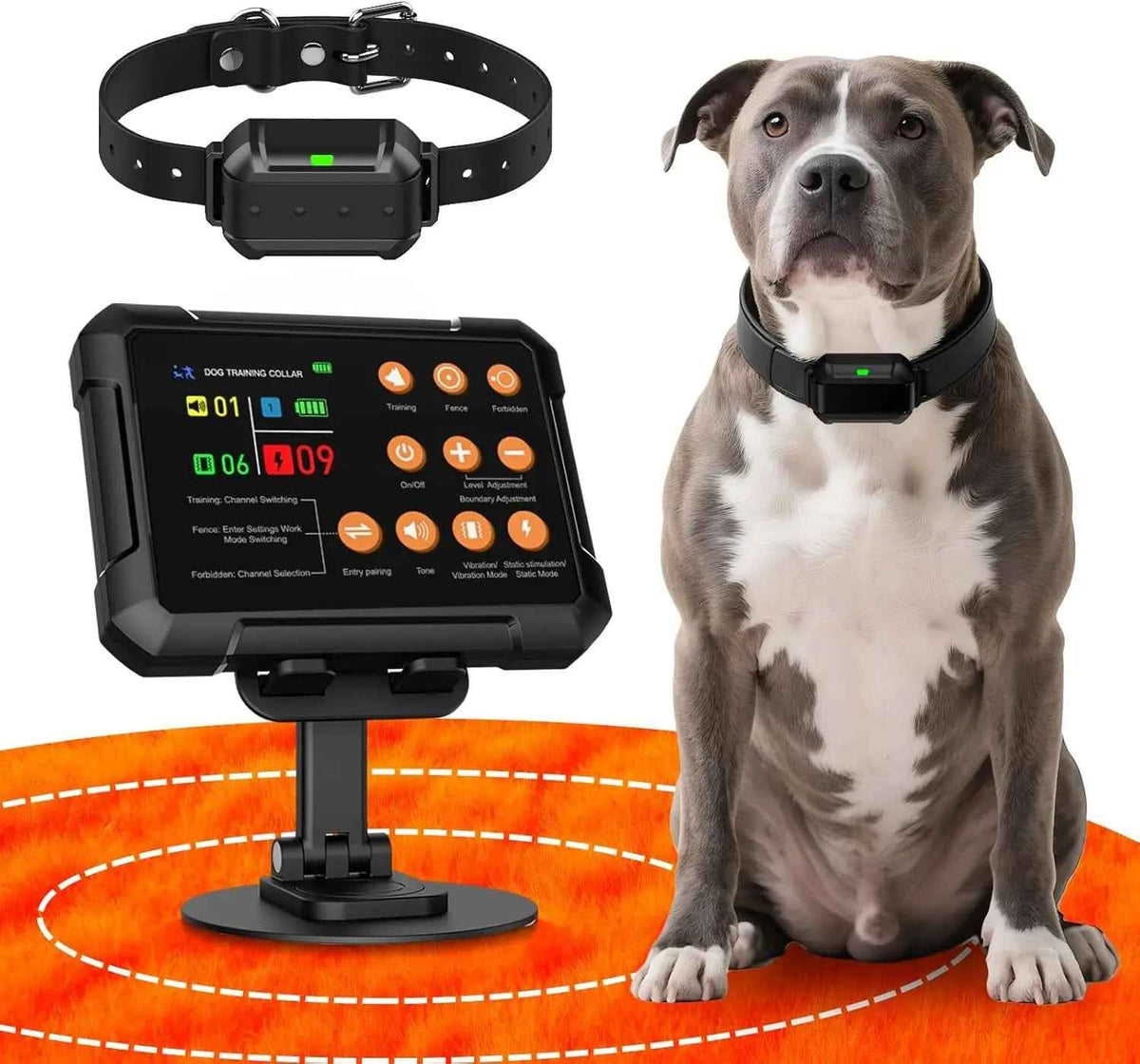 Wireless Dog Fence Radar 3in1 Training No Go Zone Waterproof Collar up to 1 acre