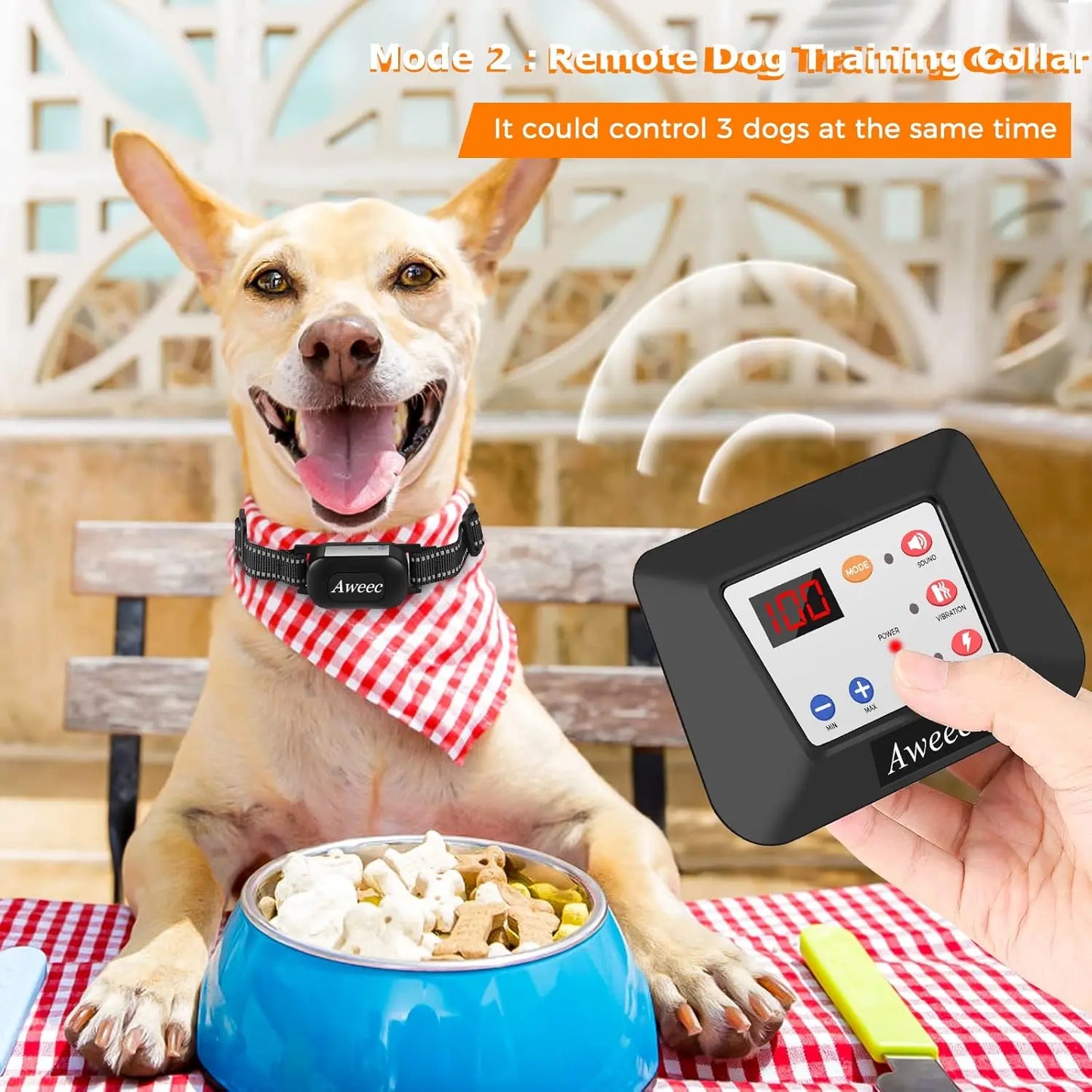 Wireless Dog Fence System with Training Collar Remote Boundary for 2 Large Dogs