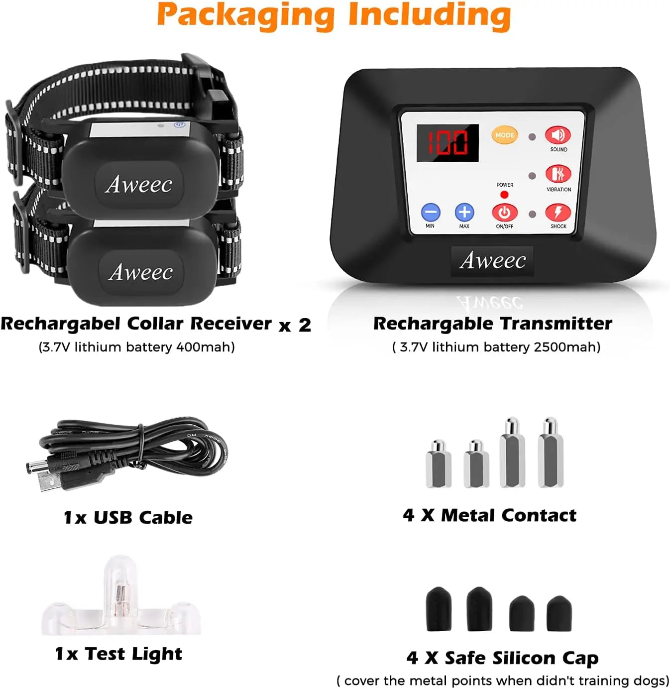 Wireless Dog Fence System with Training Collar Remote Boundary for 2 Large Dogs