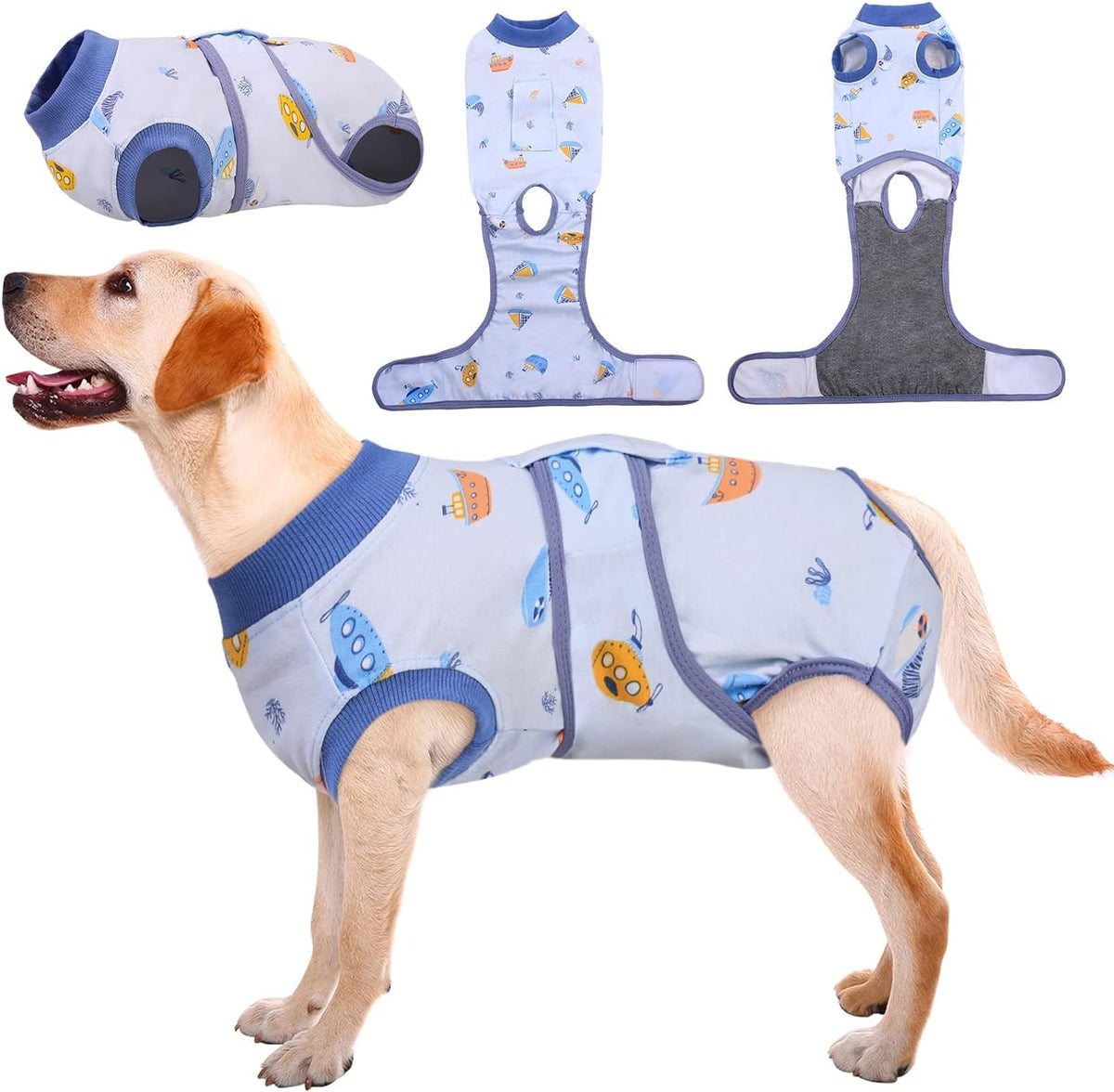 Kuoser Recovery Suit for Dogs & Cats – Soft Cotton Surgery Suit, XS–2XL