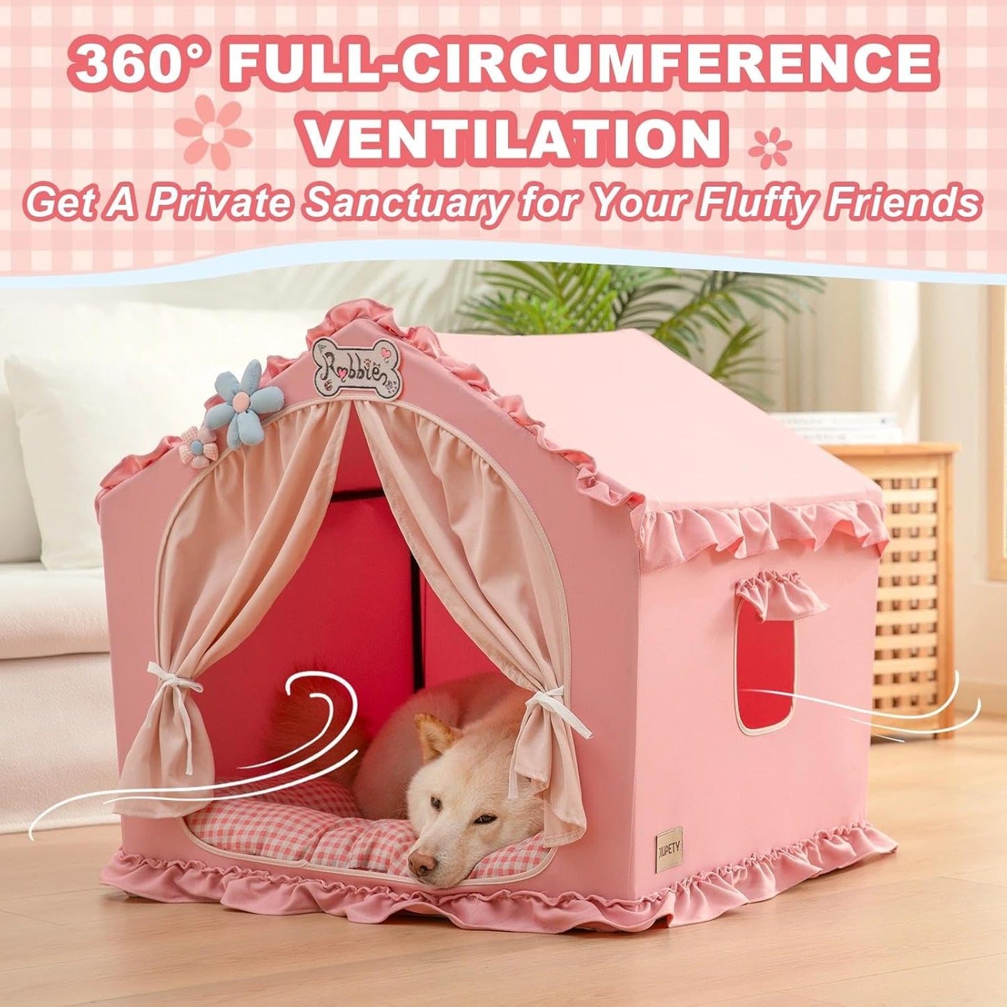Indoor Dog House Tent Bed Soft Washable Foldable Cave For Small and Medium Dogs