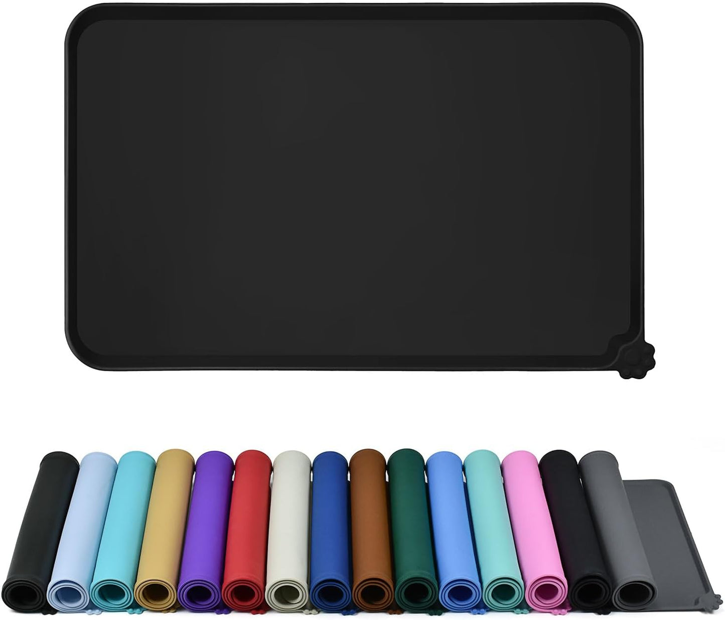 Silicone Dog & Cat Feeding Mat with Raised Edge, Waterproof & Non-Slip