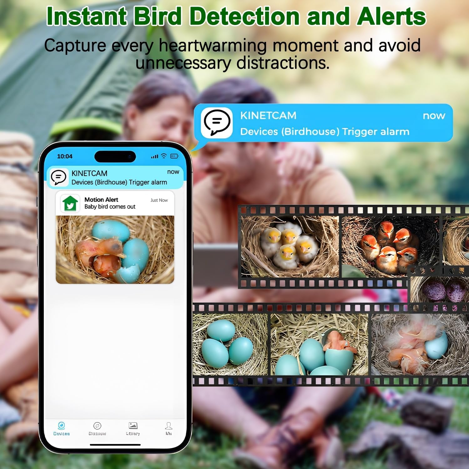 Bird House Camera Solar WiFi Smart Birdhouse HD Motion Detection 32GB