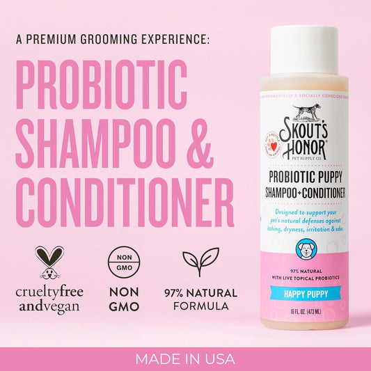  Happy Puppy Probiotic Grooming Bundle – Shampoo, Conditioner & Deodorizer