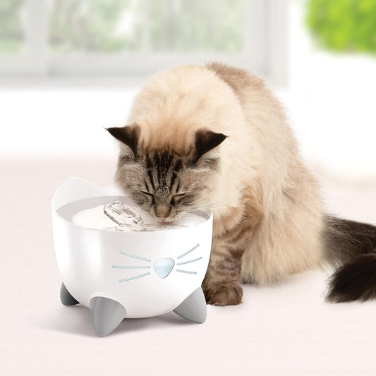 Catit PIXI Stainless Steel Cat Water Fountain 2L Triple Filter Quiet Pump