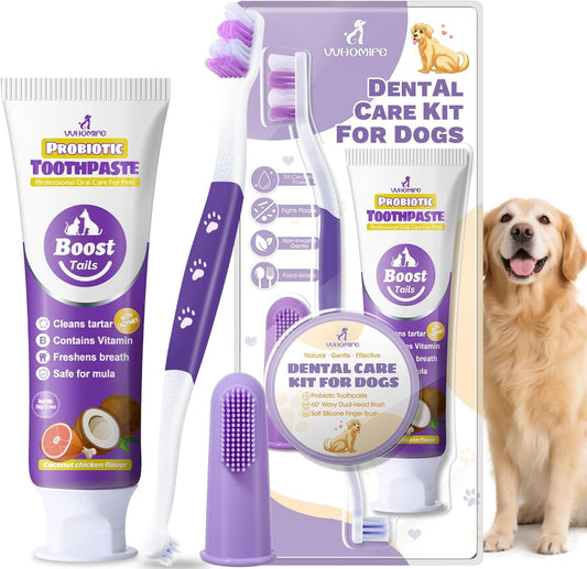 Premium Dog Dental Care Kit Toothpaste Toothbrush Plaque Tartar Control 2.46 0Unce(Pack Of 1)