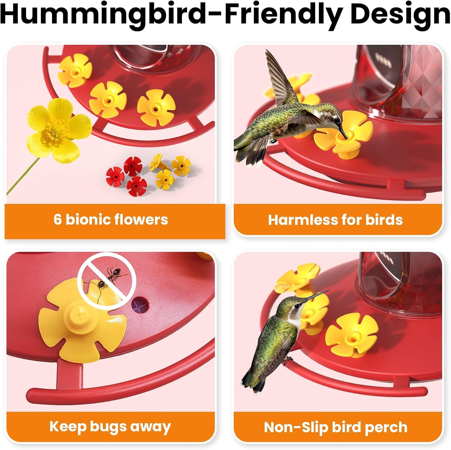 Hummingbird Feeder Camera Solar WiFi 2.5K HD AI Night Vision