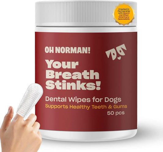 Dog Dental Wipes Finger Wipes for Teeth Cleaning Fresh Breath 50ct Default Title