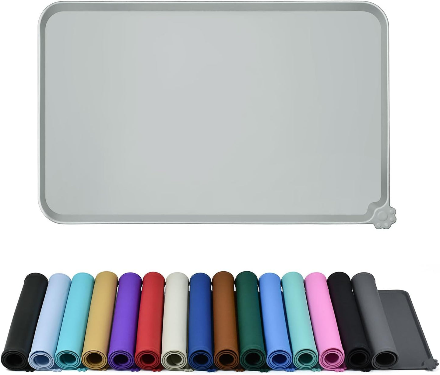 Silicone Dog & Cat Feeding Mat with Raised Edge, Waterproof & Non-Slip