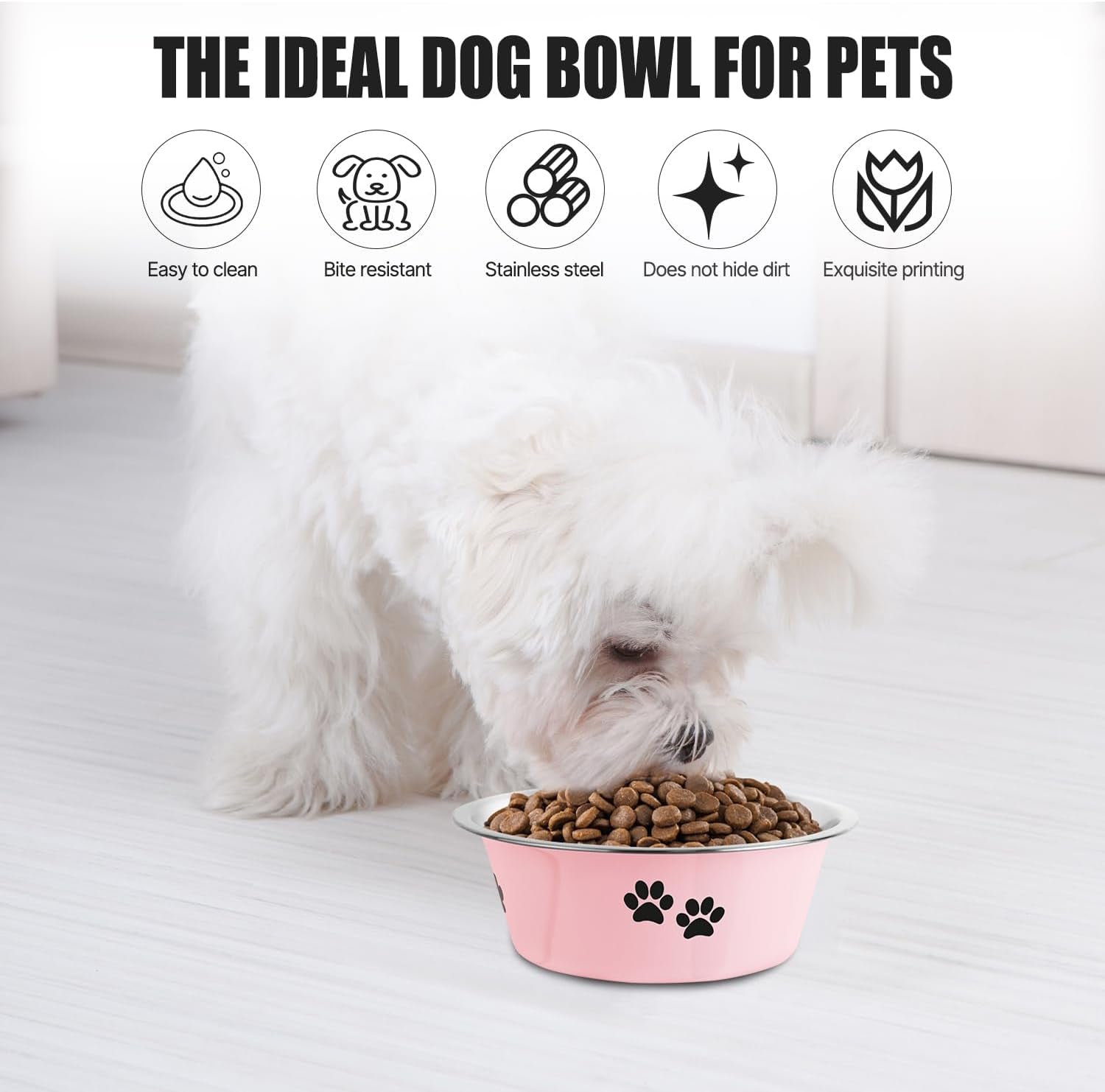 Stainless Steel Dog Bowls — Non-Slip, No-Spill Pet Food & Water Bowls | Set of 2