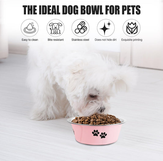 Stainless Steel Dog Bowls — Non-Slip, No-Spill Pet Food & Water Bowls | Set of 2