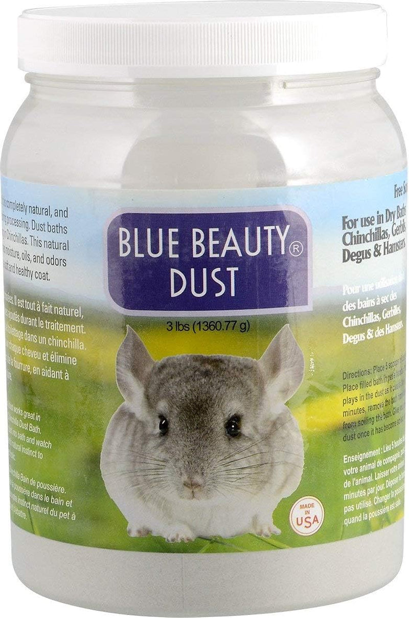 Lixit Chinchilla Dust Bath Blue Beauty Natural Grooming Powder 3lb USA 3 Pound
