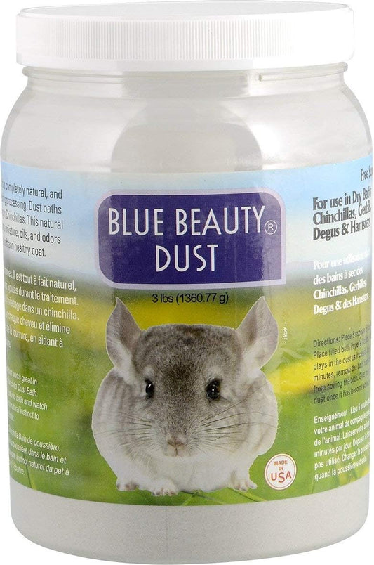Lixit Chinchilla Dust Bath Blue Beauty Natural Grooming Powder 3lb USA 3 Pound