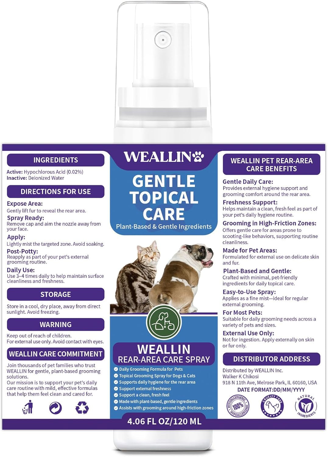 Dog Anal Gland Spray Relief Anti Itch Odor Control Safe Cats 4oz