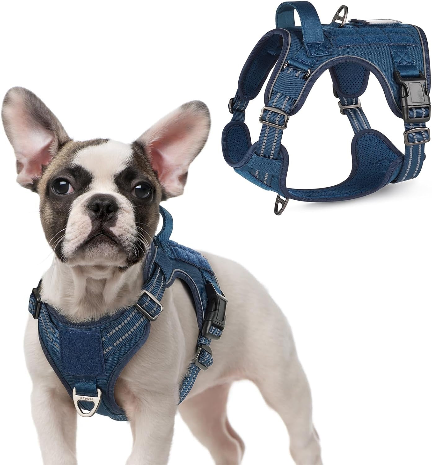 No Pull Tactical Dog Harness Molle Vest Adjustable Medium Large Dogs Blue Small
