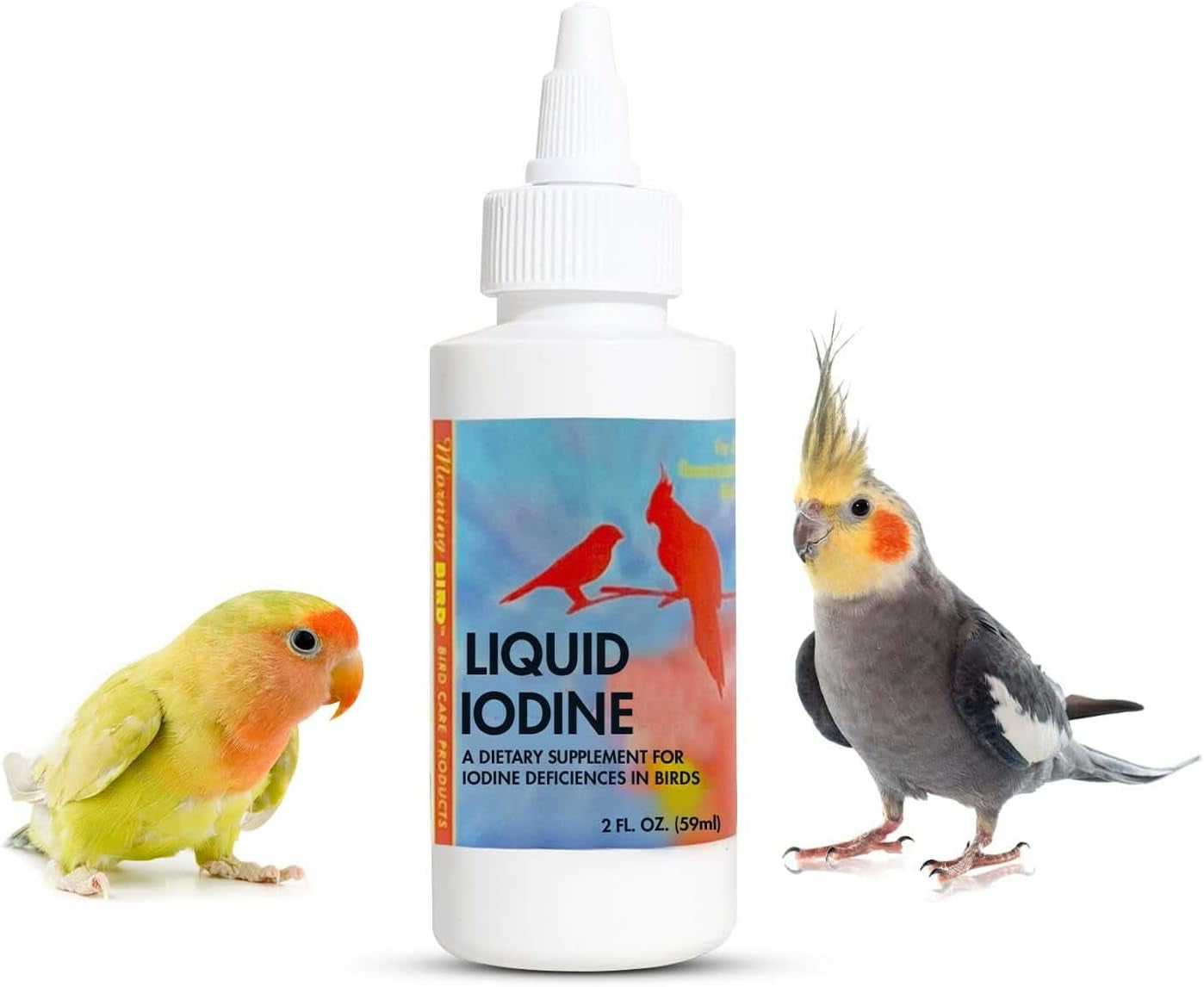 Liquid Iodine Supplement for Birds Feather Thyroid Support 4oz