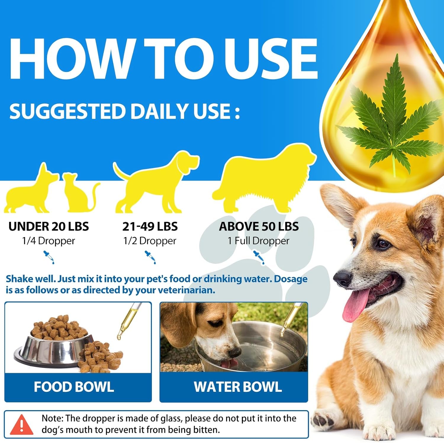 Hemp Oil for Dogs & Cats — Calming, Joint & Skin Support | 60ml Daily Supplement
