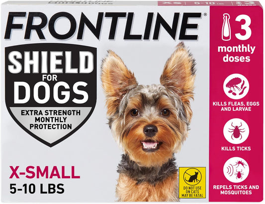 Frontline Shield Flea Tick Treatment for Dogs 5-10 lbs 3 Count 3 Count