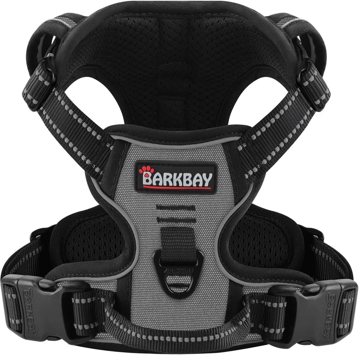 No Pull Dog Harness Adjustable Reflective Oxford Vest Small Medium Large Dogs Dark Grey X-Small